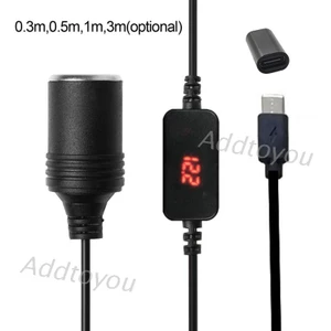 Cáp nguồn USB C PD Nữ Type C Nam đến 12V có màn hình điện áp