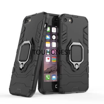Ốp Điện Thoại Cứng Chống Sốc Kèm Móc Xỏ Ngón Kim Loại Cho Casing For iPhone 5 Case iPhone 5S iPhone 6 Plus iPhone 6S Plus iPhone X XR XS Max Armor PC Shockproof Hard Cassing Cover Cases With Metal Rin