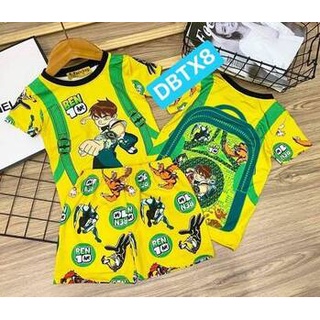 [7-9kg] Sét thun lạnh in 3D đồ bộ bé trai in họa tiết bao ngầu size bé nhỏ