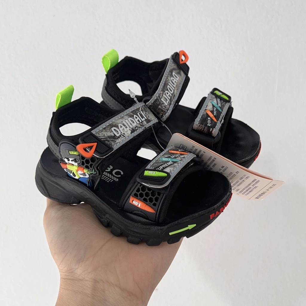 sandal bé trai - dép cho bé full hộp  quai vải  có quai dán đế êm chân QCCC chống trượt ABC 105 ( ảnh thật)