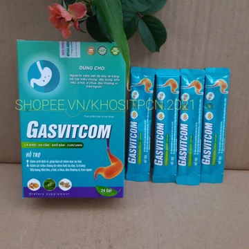 HỘP x 24 gói Gel dạ dày GASVITCOM - giúp giảm đau dạ dày, viêm loét dạ dày tá tràng ,trào ngược dạ dày - Gavicom plus