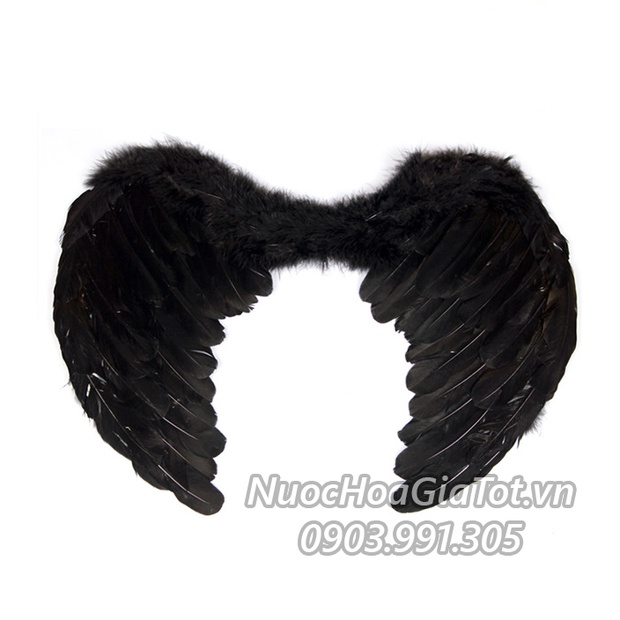 Phụ kiện hóa trang Halloween cánh lông vũ cài sừng đen nàng tiên
