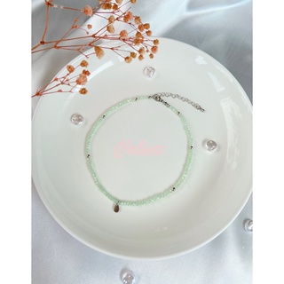 Vòng cổ chocker handmade nữ hạt cườm Green Bead