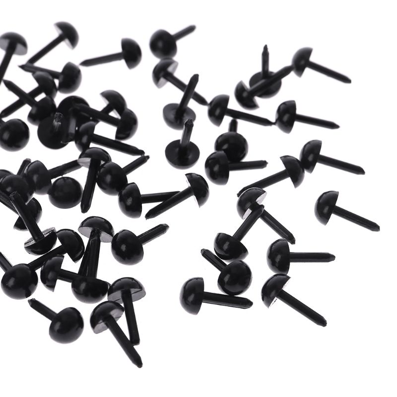 Set 100 mắt nhựa đen để làm gấu bông búp bê thủ công tiện lợi cỡ 3mm/ 4mm/ 5mm/ 6mm