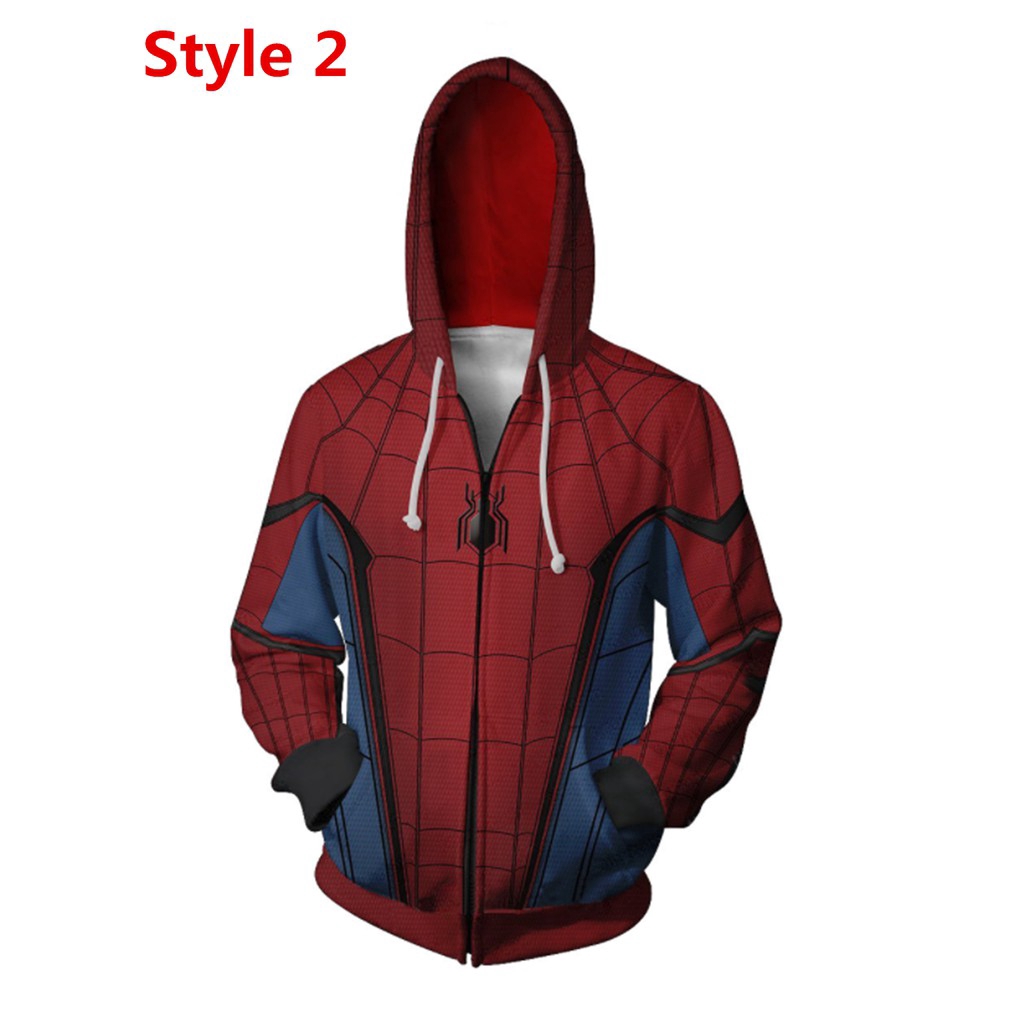Người Nhện Dây Kéo Áo Khoác Siêu Anh Hùng Áo Len unisex