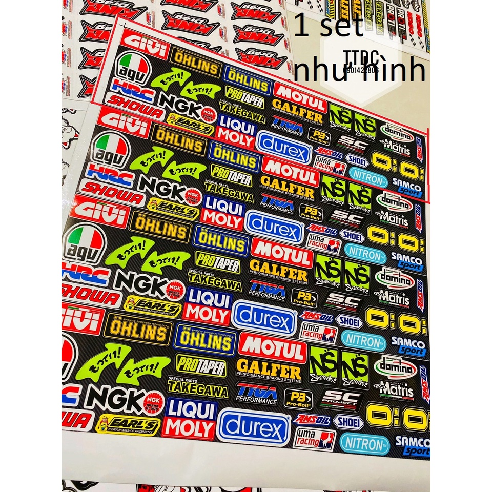 Bộ Tem Decal Logo Sticker Racing | Shopee Việt Nam