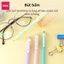Hộp 50 Bút Bi Bấm Deli Mực Xanh Đen Đỏ Ngòi 0.7mm Viết Đều Trơn Tru Thân Pastel