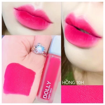 Son kem lì Dolly Super Matte <Màu Hồng 10h>, son kem lì, không chì, bền màu lâu trôi