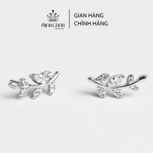 Bông Tai Bạc Hình Lá Đeo Vành Tai - Minh Canh Jewelry