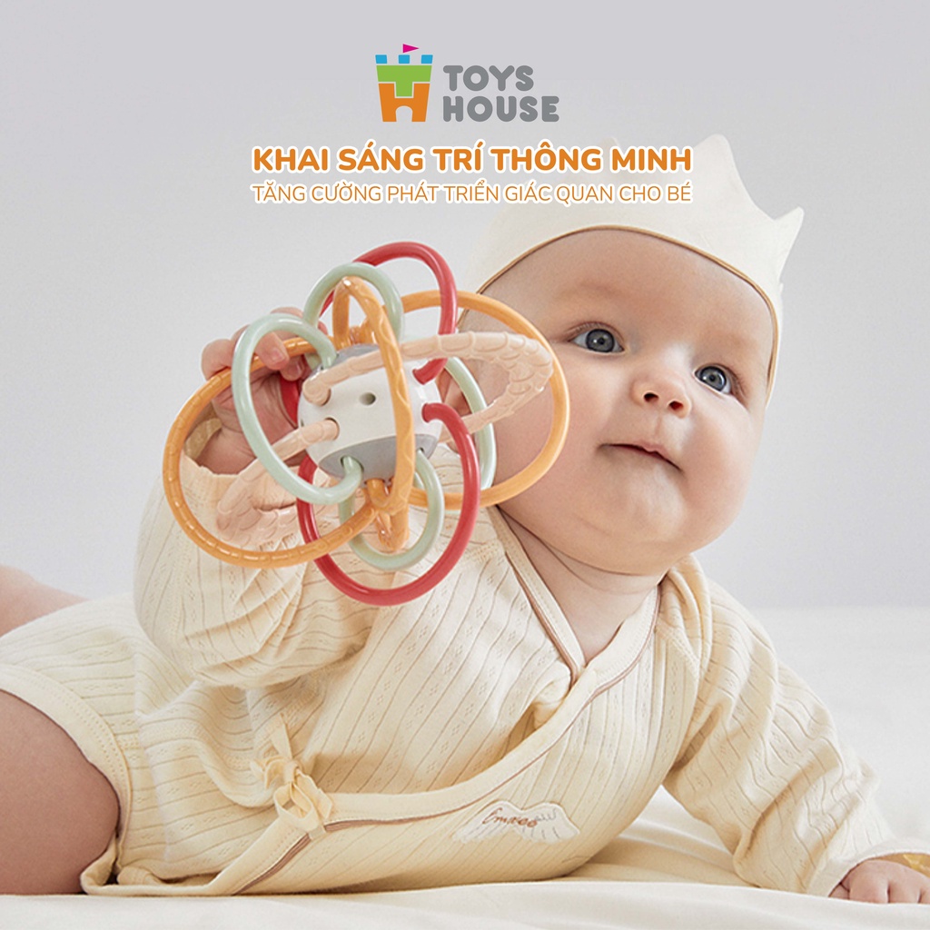 Mô tả Gặm nướu cho bé vòng hạt luyện vận động tinh kích thích thị giác silicon cao cấp Toyshouse HE0104 - 7