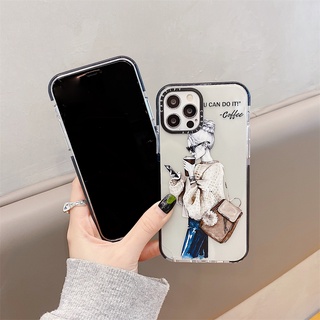 Dành Cho iPhone 17 15 16 Pro Max Ốp Lưng iPhone 12 13 14 Pro Max Họa Tiết Cô Gái Cà Phê Thoáng Mát Cho iPhone 11 7 / 8Plus / X / XR / Xs Max Ốp Lưng TPU Mềm Chống Sốc