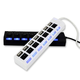 Hub usb chia 1 ra 7 cổng usb có đèn - hub usb 4 port 01 - MÀU ĐEN