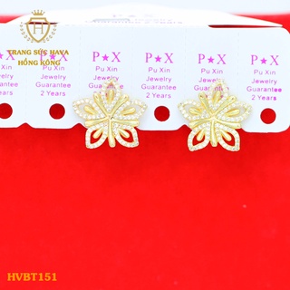 Bông Tai Nữ Titan, Khuyên Tai Đính Đá Xi Mạ Vàng 24k Cao Cấp - Trang Sức Hava Hong Kong - HVBT151