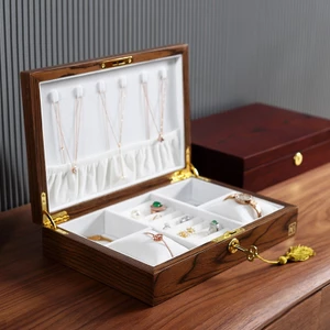 Hộp đựng trang sức CASEGRACE hình chữ nhật bằng gỗ phối nhung sang trọng thời trang cao cấp
