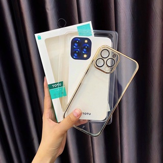 Ốp Lưng TOTU viền màu mềm bảo vệ cụm camera cho iphone 12/12pro/12promax/13/13pro/13promax/14pro/14promax