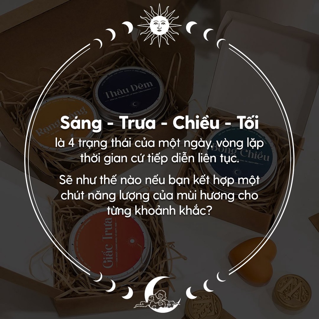 Ảnh Set Quà Nến Thơm Dễ Thương Ngày & Đêm HENY GARDEN Kèm Hộp Đựng 2
