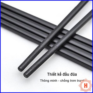 Bộ đũa ăn chống trơn trượt bọc hợp kim tinh tế sang trọng { H }