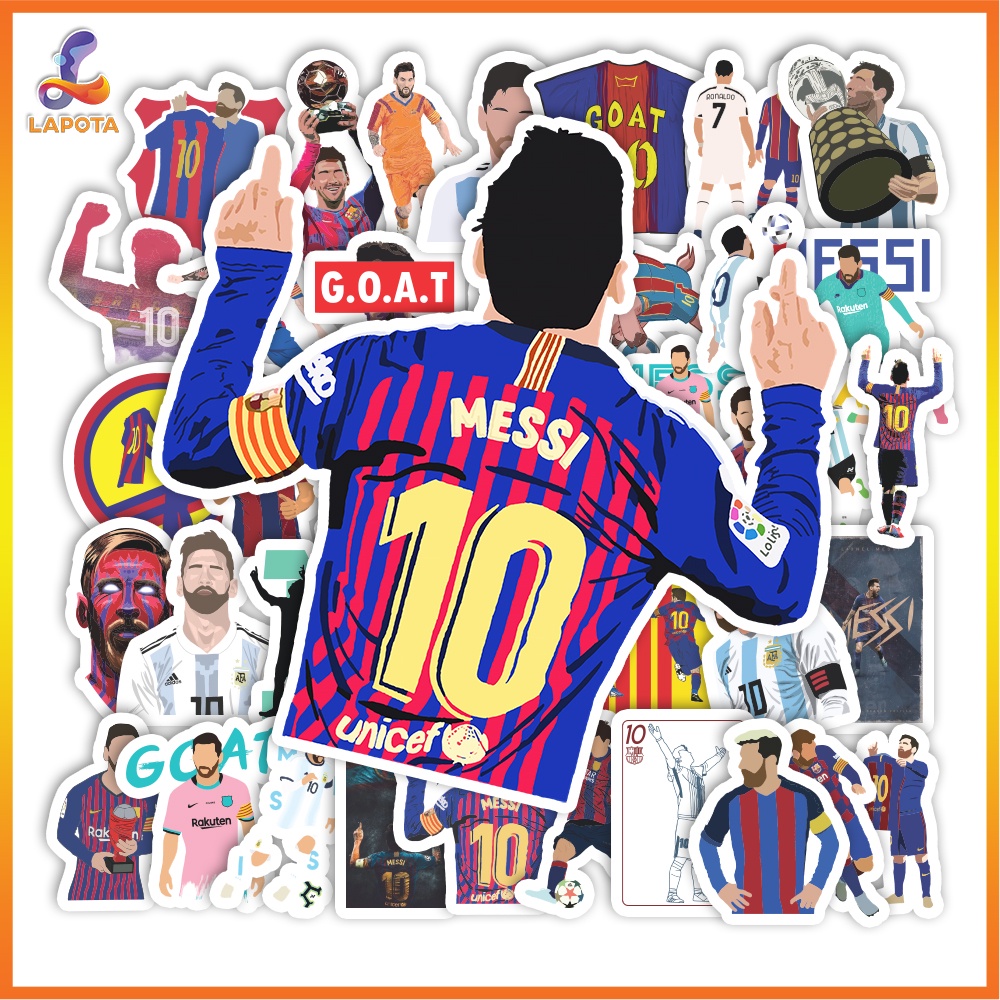 Sticker Messi chống nước, bền màu lâu dài | Decal PVC