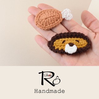 Kẹp tóc đùi gà cay độc lạ cho nữ và bé gái 5.5cm |Cặp tóc mái bằng len xinh xắn |Shop Rô Handmade