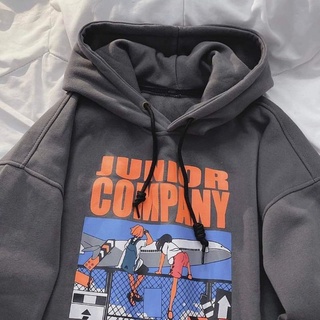 [Có sẵn] Áo Hoodie Junior Company Nỉ Lót Bông form rộng Nam Nữ mặc được
