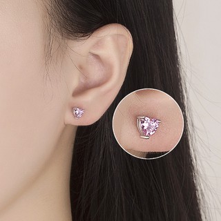 Bông tai trái tim tím BH618
