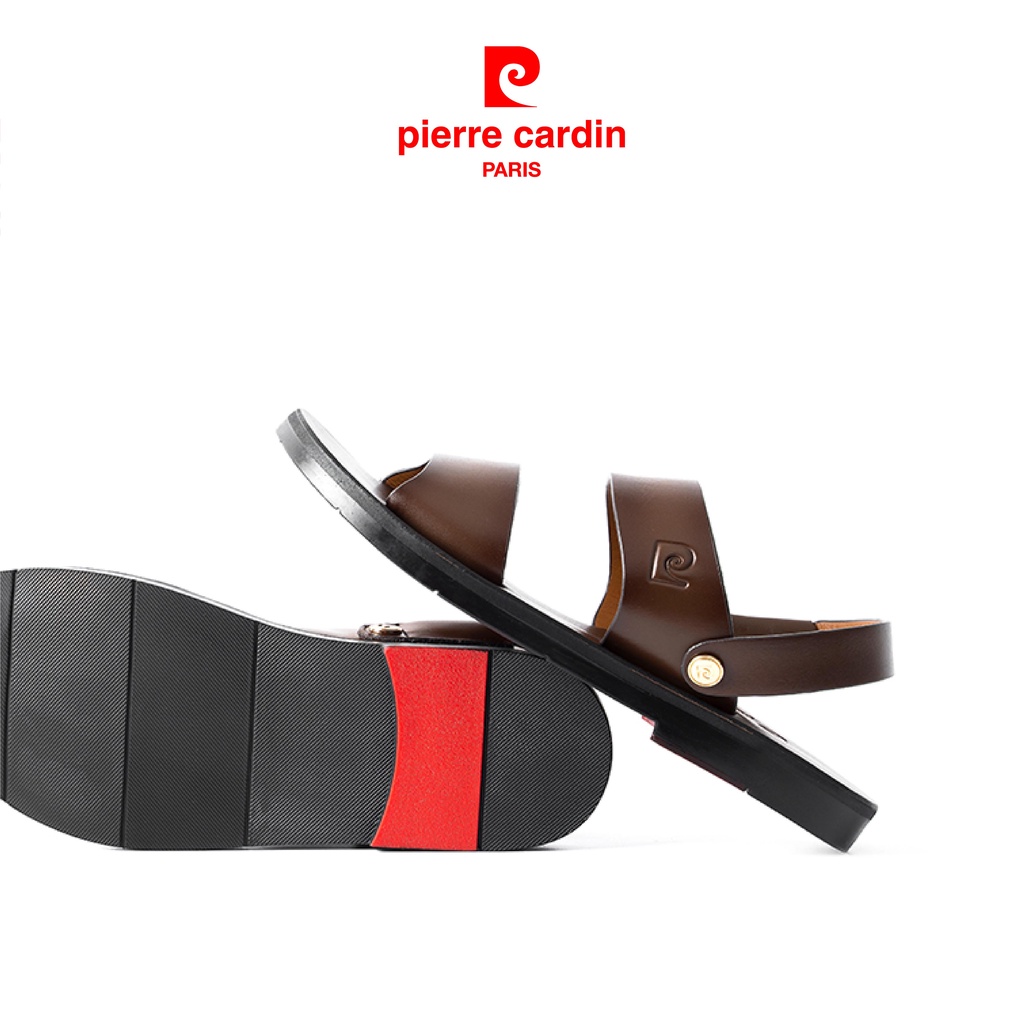 Ảnh Sandal nam Pierre Cardin Pháp da bò thật cao cấp, đế cao su đúc chống trượt, quai bản rộng Chính hãng - 137 4