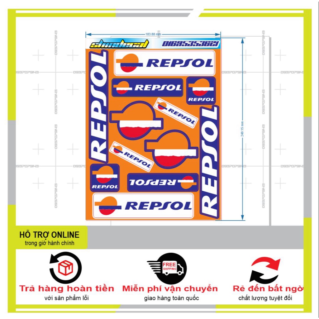 LOGO STICKER REPSOL 09 - DUNG DECAL | Shopee Việt Nam