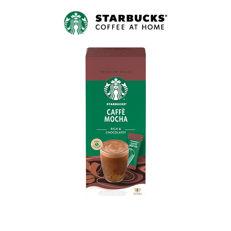 Cà phê hòa tan cao cấp Starbucks Mocha (Hộp 4 gói x 22g)