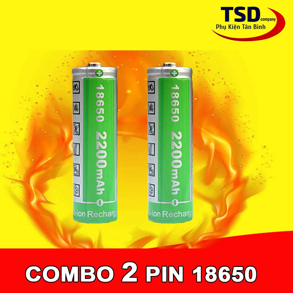 Combo 2 Viên Pin 18650 HHTC Lithium-ion 4.2V Dung Lượng 2200mAh ...