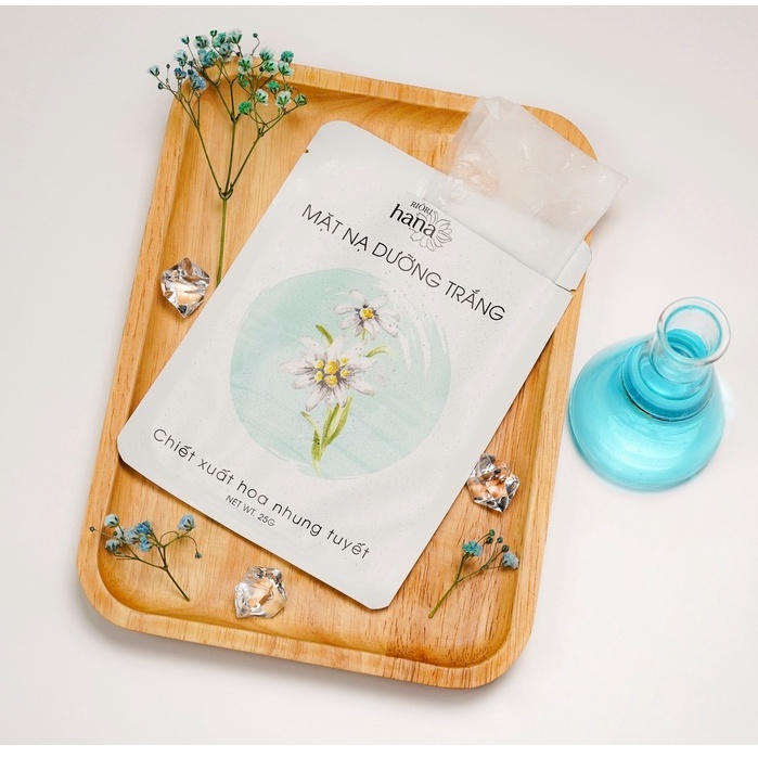 Ảnh Mặt Nạ Giấy Dưỡng Trắng Mờ Thâm Mụn - Chiết Xuất Hoa Nhung Tuyết RIORI HANA 3