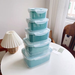 Hộp nhựa đựng thực phẩm bộ 5 món kèm rổ De'cor 90 an toàn tuyệt đối