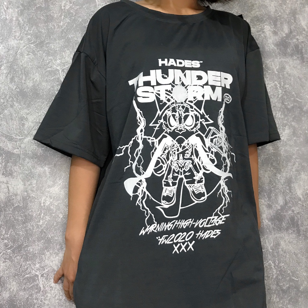 Áo thun tay lỡ phông Unisex nam nữ chất Premium Cotton oversize đến 70kg form rộng THUNDER ST.RM TA99