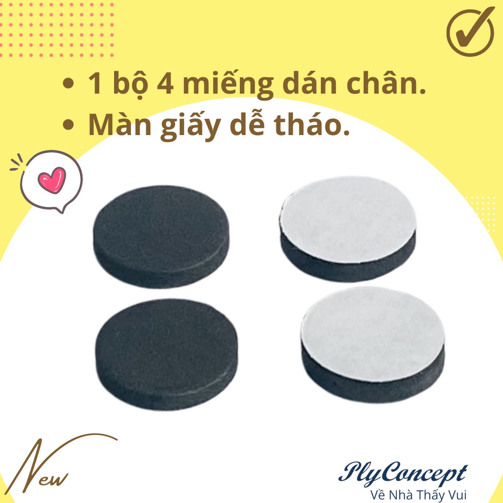 Ảnh Miếng dán chống trầy xước Mini, miếng lót kê chân ghế, kệ, loa máy tính, vật dụng gia đình. 2