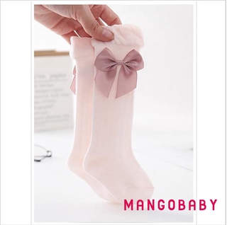 ♬Mg♪- Vớ trẻ em, tất Cotton nơ, tất ống dài thoáng khí, cho bé gái 0-3 tuổi