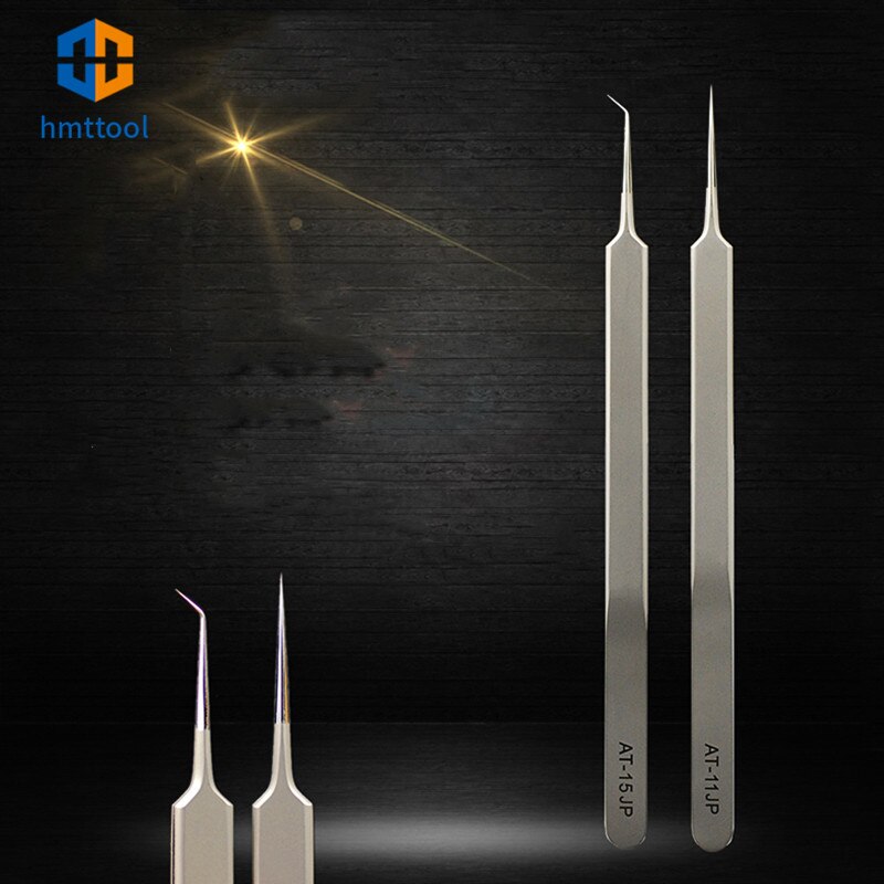 Thép không gỉ chính xác AT-11JP thẳng AT-15JP Bộ nhíp đường bay siêu mỏng cong cho dụng cụ sửa chữa điện thoại công nghiệp