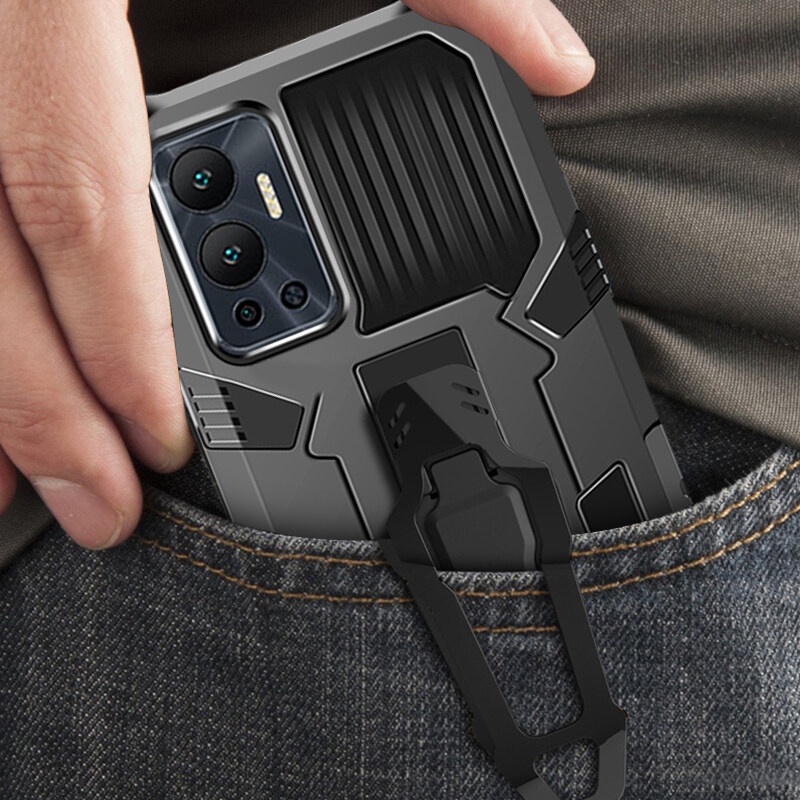 Dành Cho Infinix Hot 12 12i Hot 11 11s nfc Hot 10 10s 10i 9 12 Play Case Hybrid Armor Chống Sốc Đứng Có Kẹp Thắt Lưng