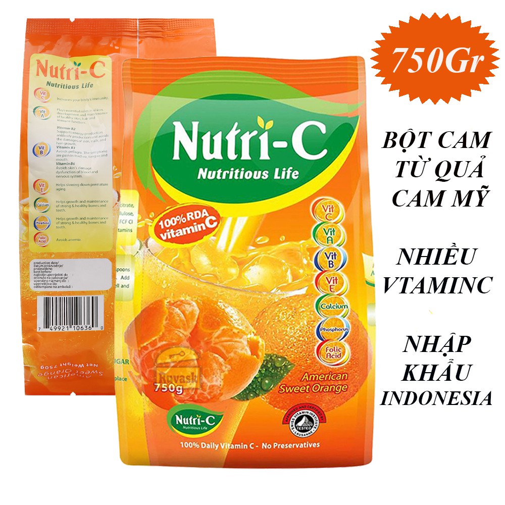 Bột Cam Hòa Tang NUTRI-C American Sweet Orange 750g