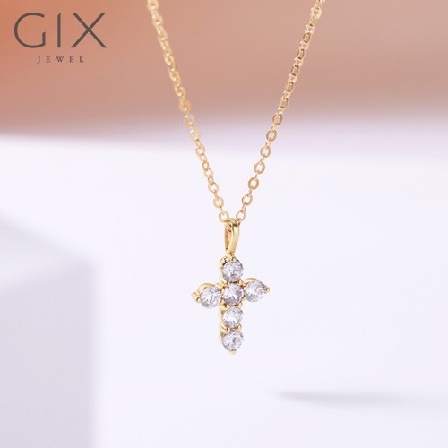 Ảnh Mặt dây chuyền bạc hình thánh giá đính đá sang trọng lạ mắt quà Noel Gix Jewel MDC09 1