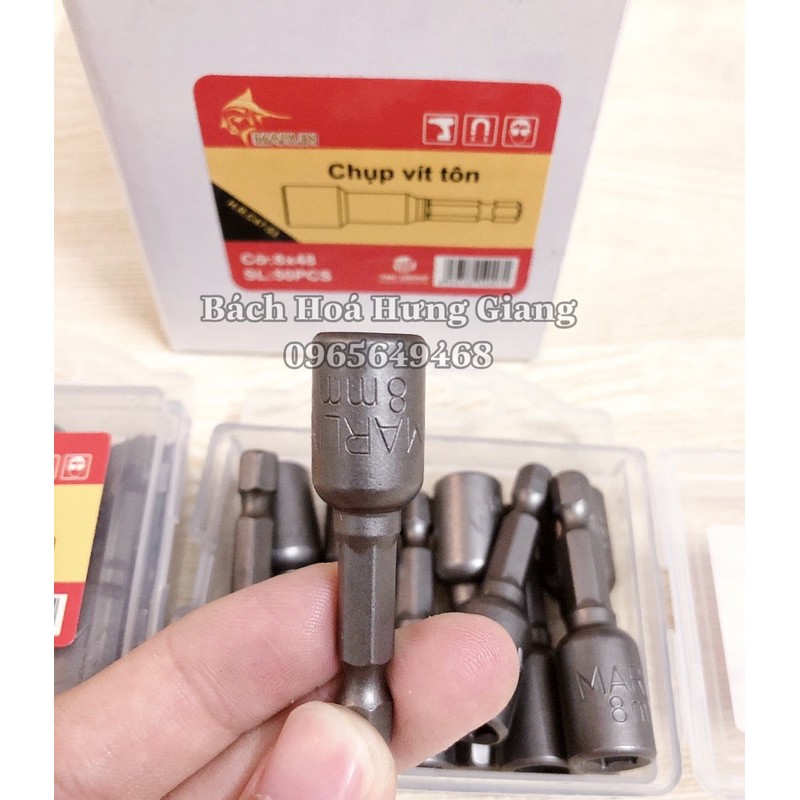 Đầu Chụp Bắn Vít Tôn Marlin 8mm Lục Giác Cao Cấp (Ảnh Thật)