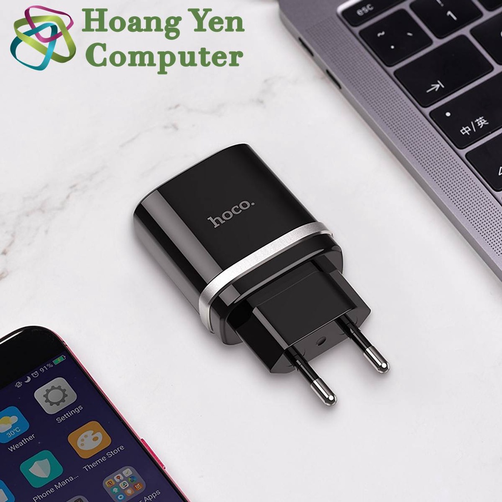 Cốc Sạc Nhanh Quick Charge 3.0 Hoco C12Q (QC3.0 18W) - BH 6 Tháng | Cốc Sạc 18W - Hoàng Yến Computer