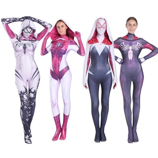 Stacy Spider Gwen Trang Phục Nọc Độc Cosplay Cô Gái Nữ Áo liền quần Halloween Người Nhện