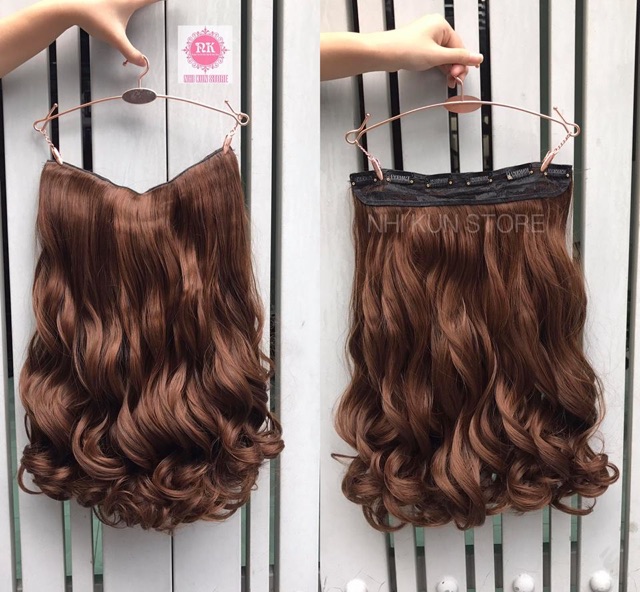 [CLIP THẬT] KẸP TÓC GIẢ DẢI XOĂN RỘNG 25CM DÀI 55-60 CM