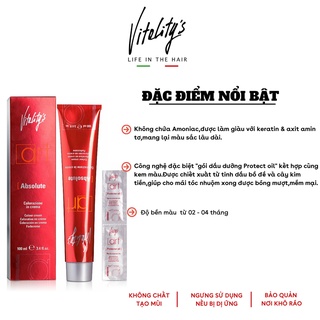 Thuốc Nhuộm Tóc Nghệ Thuật Của Ý VITALITYS 100ML I Kem nhuộm Bóng Tóc, Không Gây Xơ Tóc, VÀNG TRO- Vivan _ Cosmetics