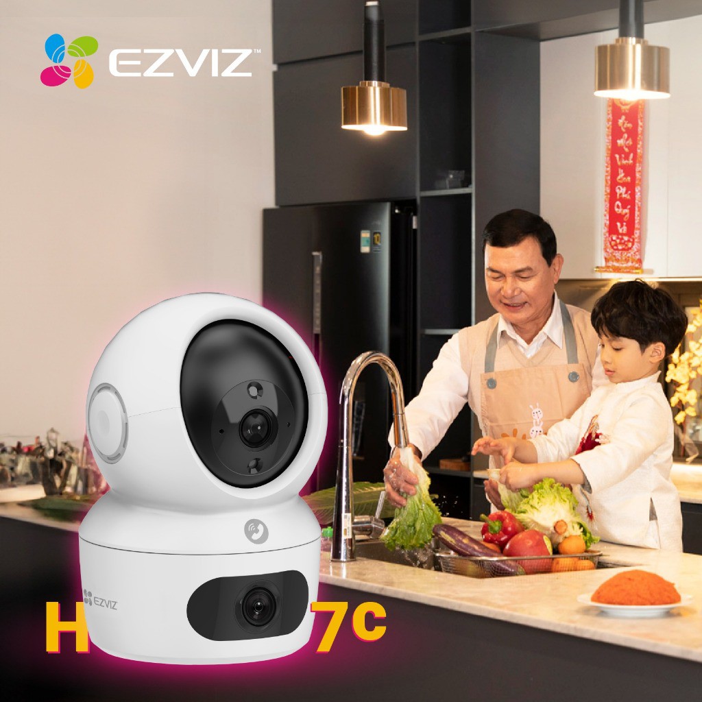 Ảnh Camera wifi trong nhà Ezviz H7C 8MP 2 mắt kép 2
