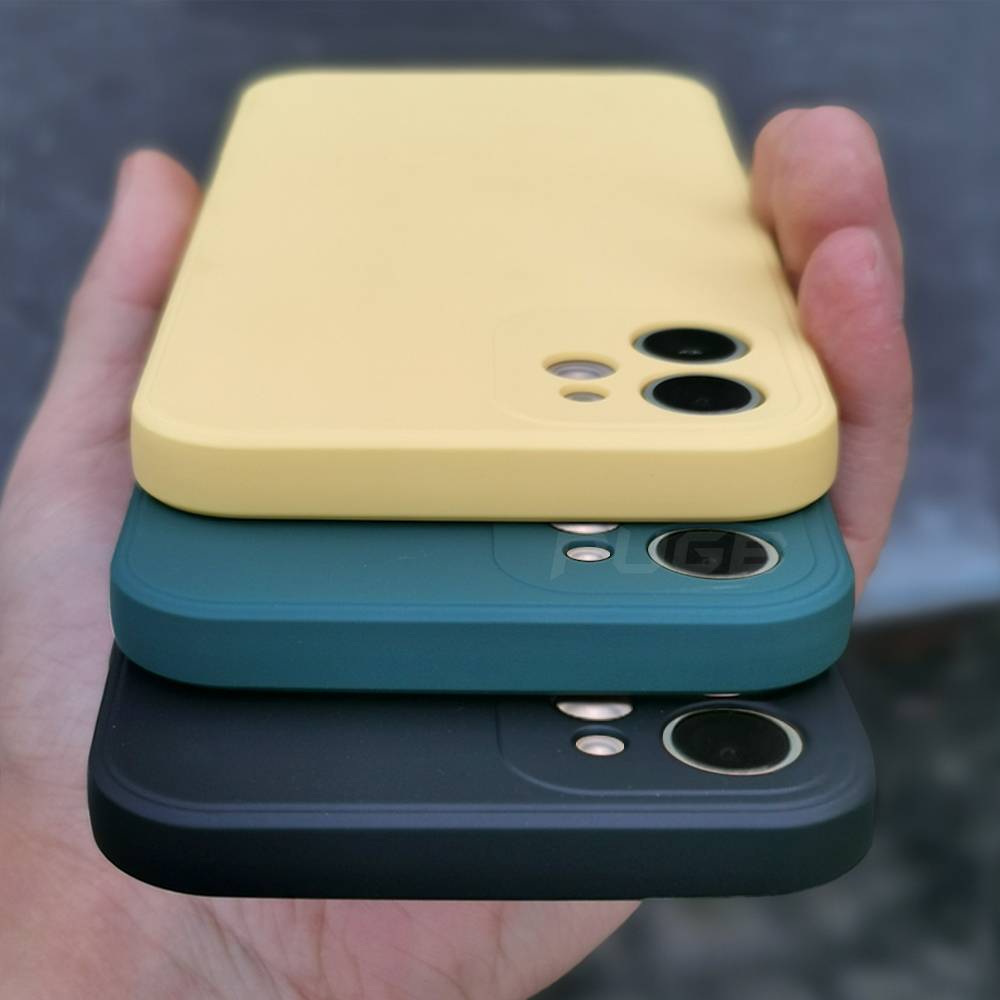 Ốp Mềm Cho iPhone 12 Mini 11 Pro Max Sang Trọng Khung Vuông Silicon Lỏng Cho iPhone X Xs Xr 7 8 6 6s Plus SE 2020 2022 SE3 Cover