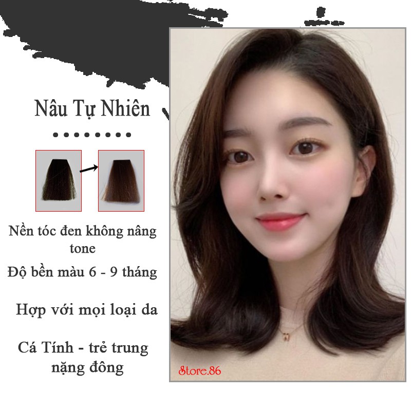 Thuốc nhuộm tóc màu NÂU TỰ NHIÊN 100ml lên màu chuẩn tone