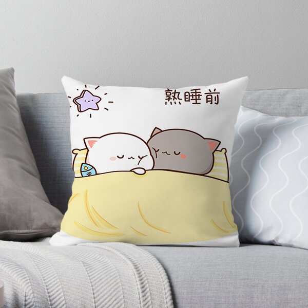 Vỏ Bọc Gối Đơn Bằng Polyester In Hình Chú Mèo Dễ Thương Trang Trí Nhà Cửa