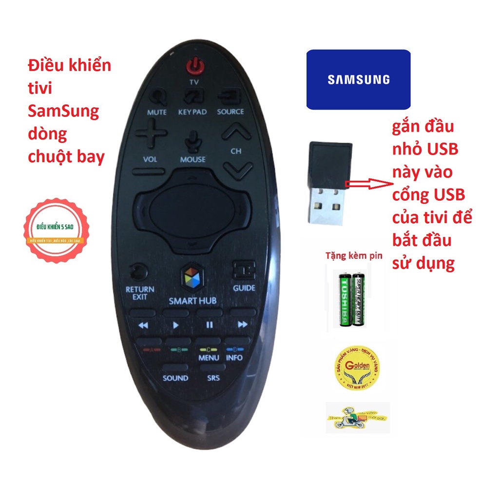 Điều khiển tivi samsung loại chuột bay vào mạng internet thuận tiện dễ sử dụng nhiều chức năng tiện lợi - tặng kèm pin