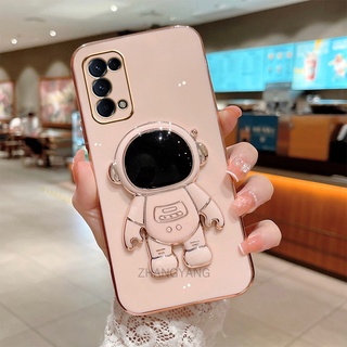 ốp lưng oppo reno 4 reno 5 reno 4 pro reno 5 pro TPU Mạ điện 3D Phi hành gia có chân đế ốp điện thoại oppo reno 4 reno 5 reno 4 pro reno 5 propro