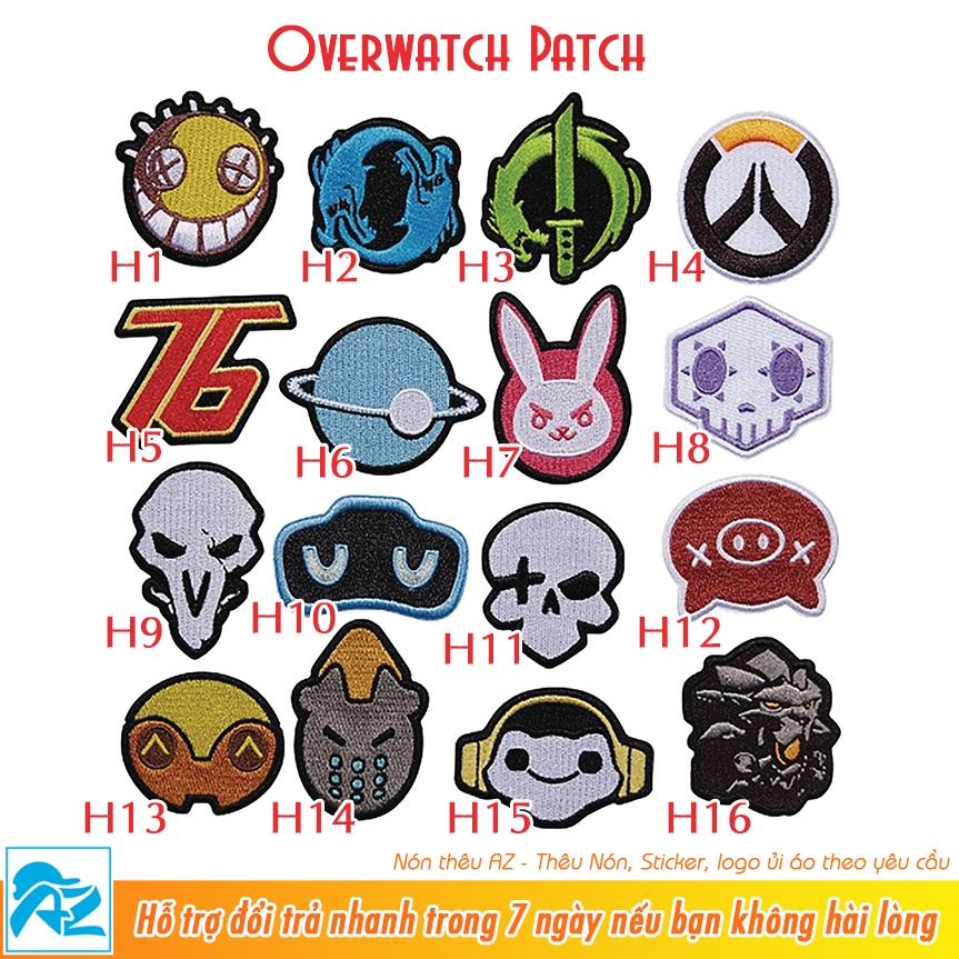 Patch vải thêu hình logo overwatch game - Sticker ủi S478 | Shopee Việt Nam